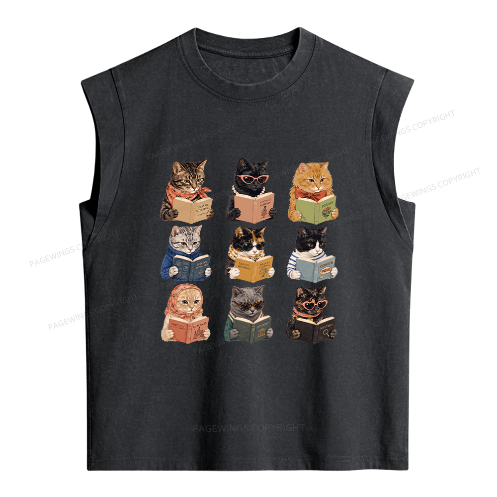 Pagewings Fashion Book Lover Women's Washed Tank Top