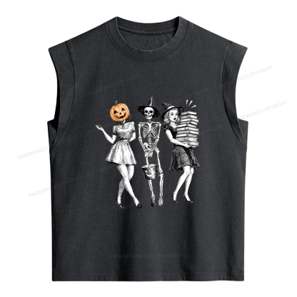 Pagewings Spooky Girl Squad Women's Washed Tank Top