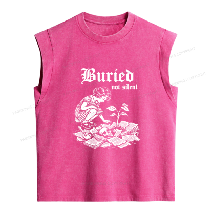 Pagewings  Dark Humor Skull Women's Washed Tank Top