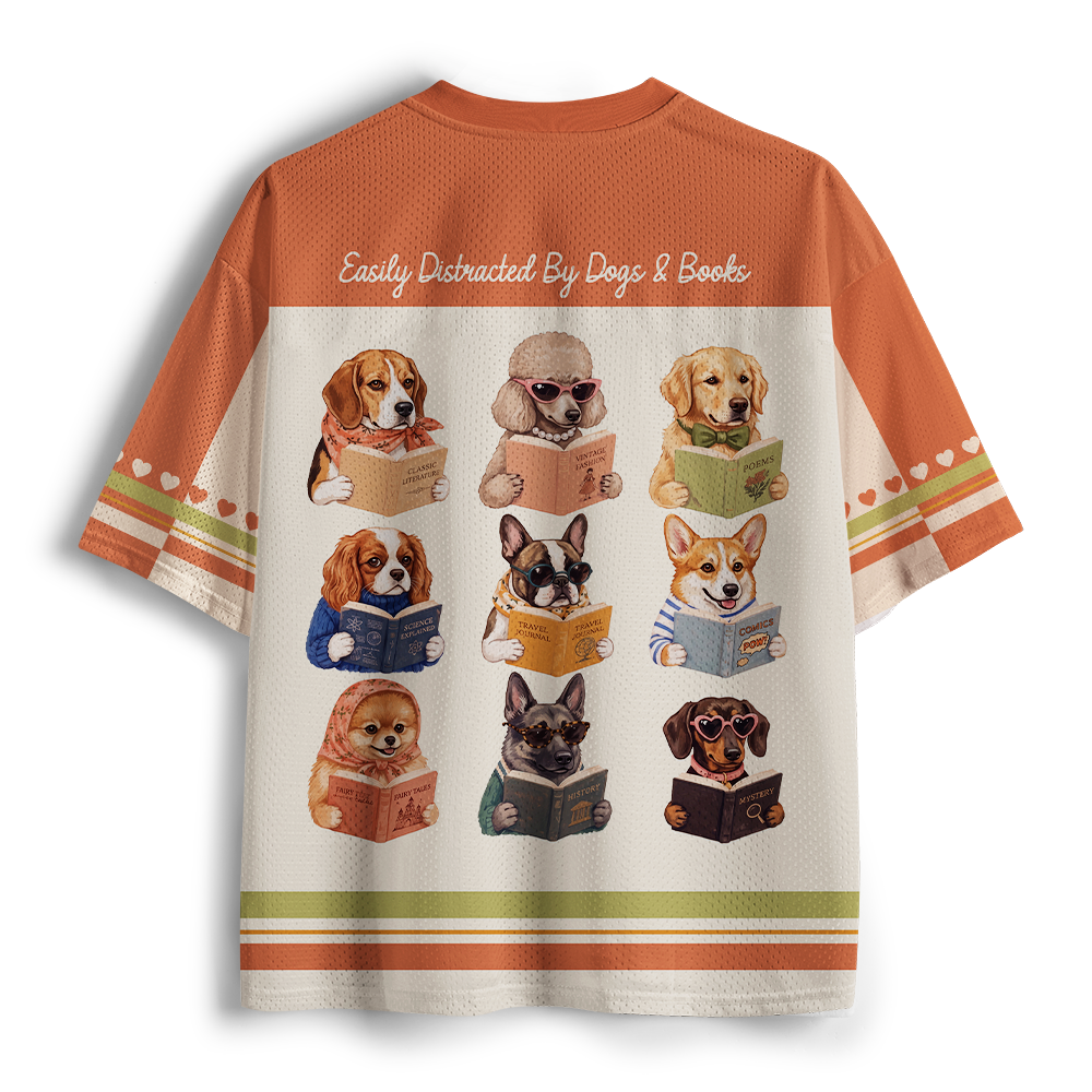 Pagewings Bookish Dog Unisex Mesh Jersey