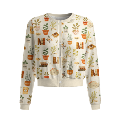 Pagewings Cozy Reading Crew Neck Cardigan Sweaters