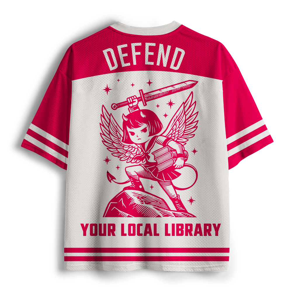 Pagewings Defend Your Local Public Libraries Unisex Mesh Jersey