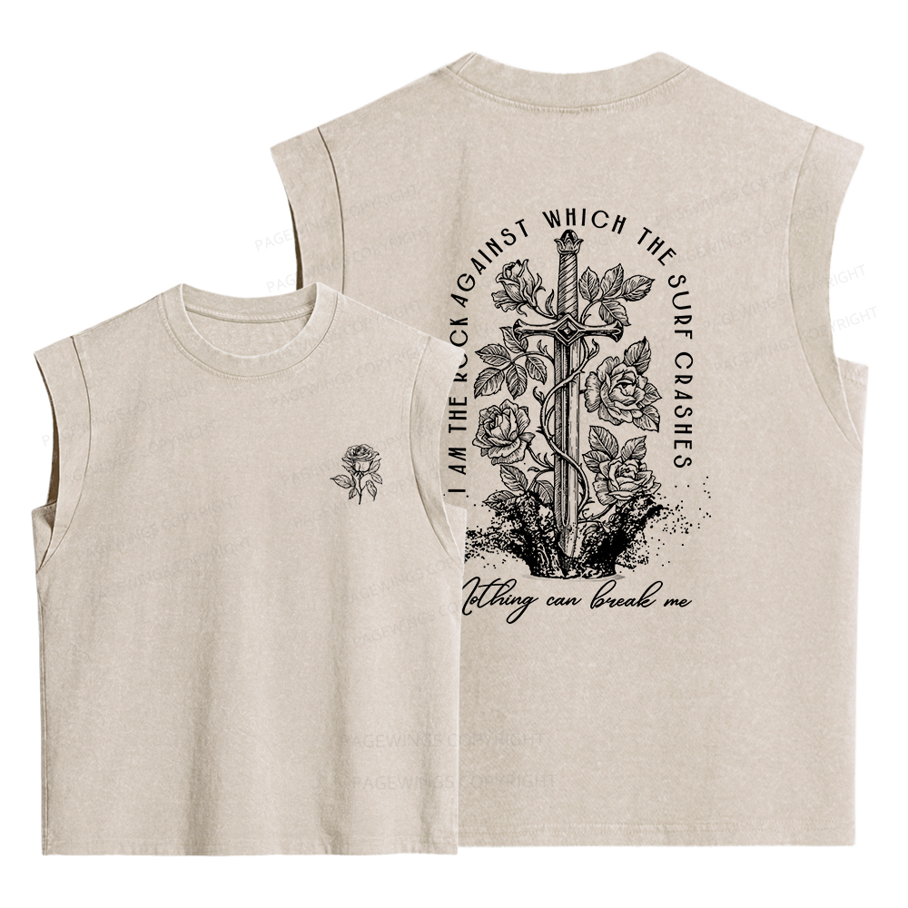 Pagewings Nothing Can Break Me Women's Washed Tank Top