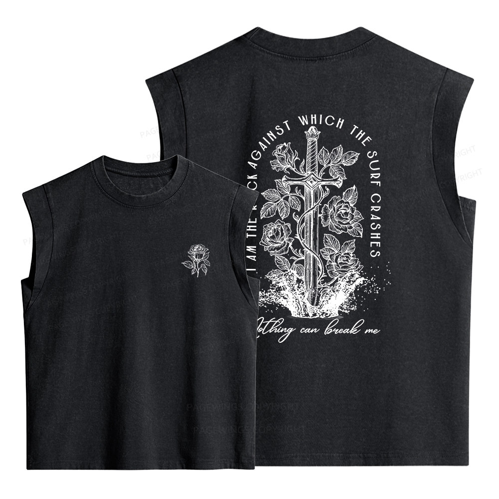 Pagewings Nothing Can Break Me Women's Washed Tank Top