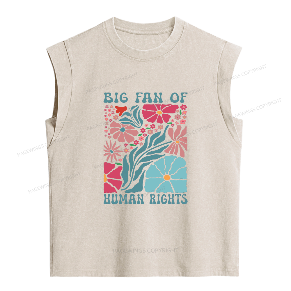 Pagewings Big Fan Of Human Rights Women's Washed Tank Top