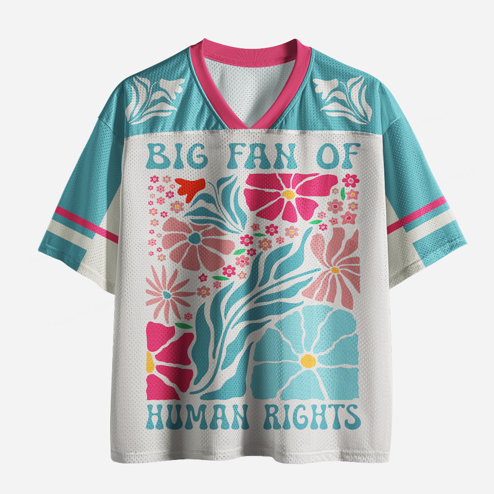 Pagewings Big Fan Of Human Rights Unisex Mesh Jersey