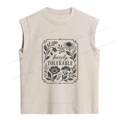 Pagewings Barely Tolerable Women's Washed Tank Top