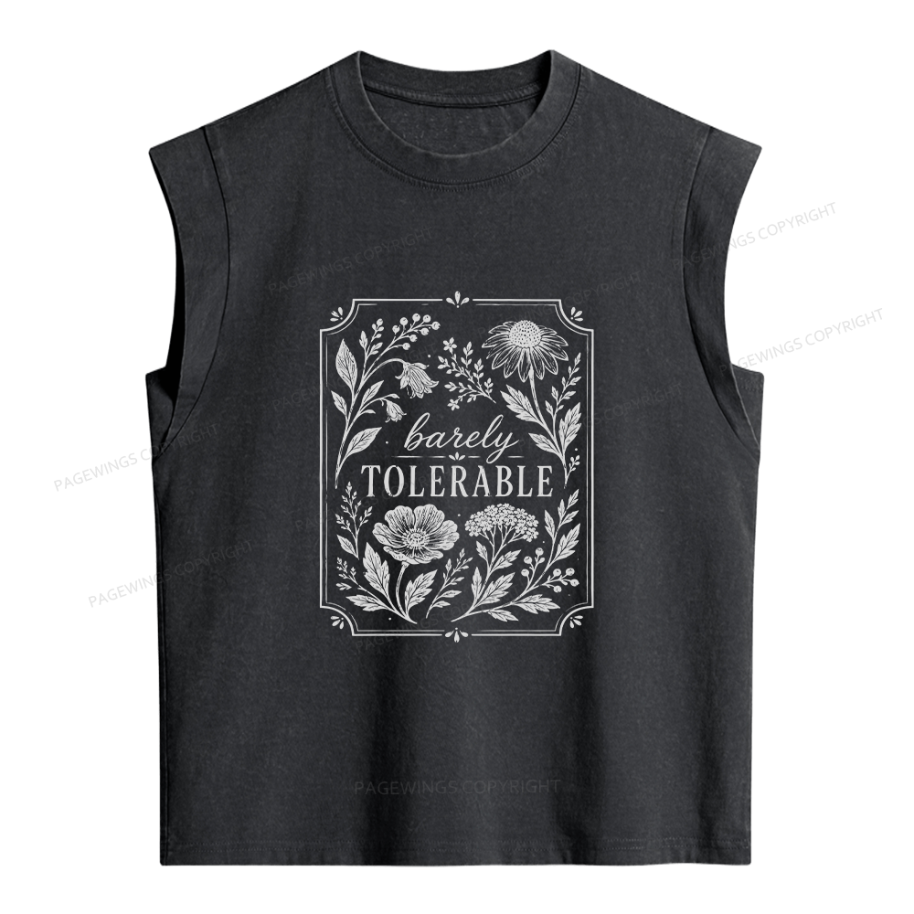 Pagewings Barely Tolerable Women's Washed Tank Top