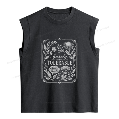 Pagewings Barely Tolerable Women's Washed Tank Top