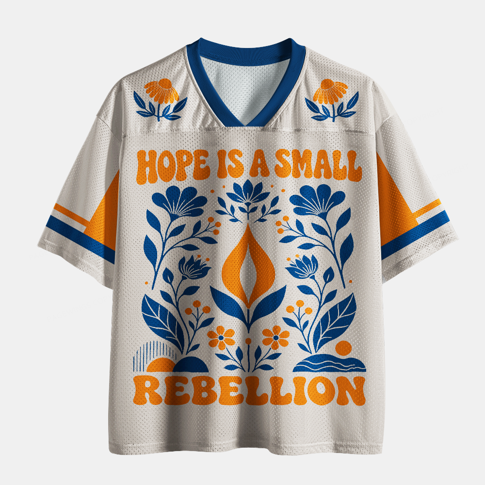 Pagewings Hope Is A Small Rebellion Unisex Mesh Jersey