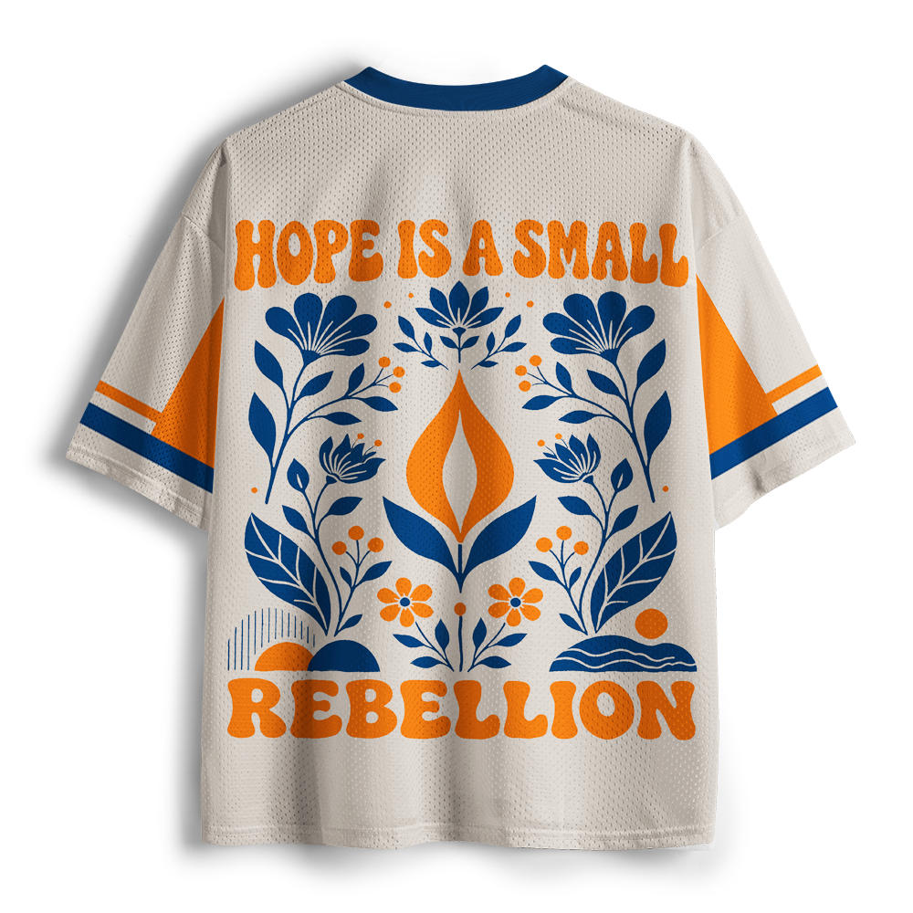 Pagewings Hope Is A Small Rebellion Unisex Mesh Jersey