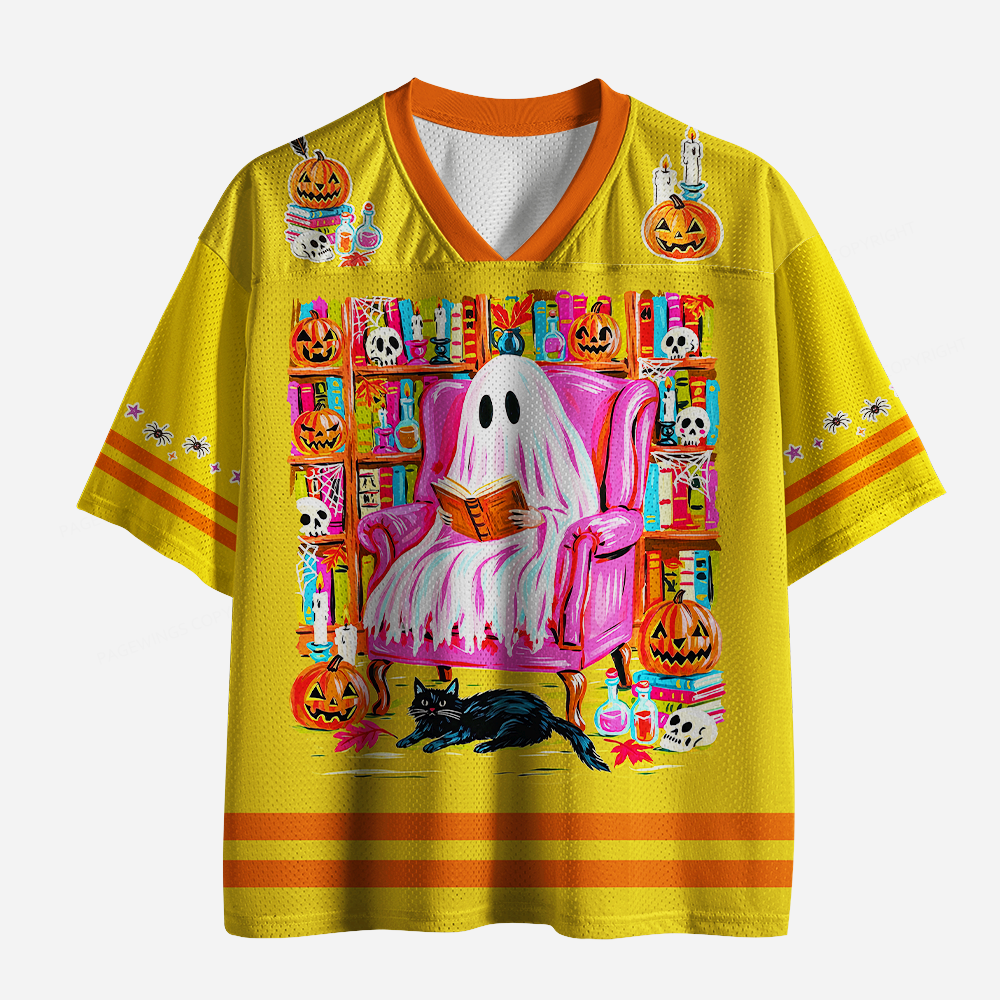 Pagewings The Reading Ghost Unisex Mesh Jersey