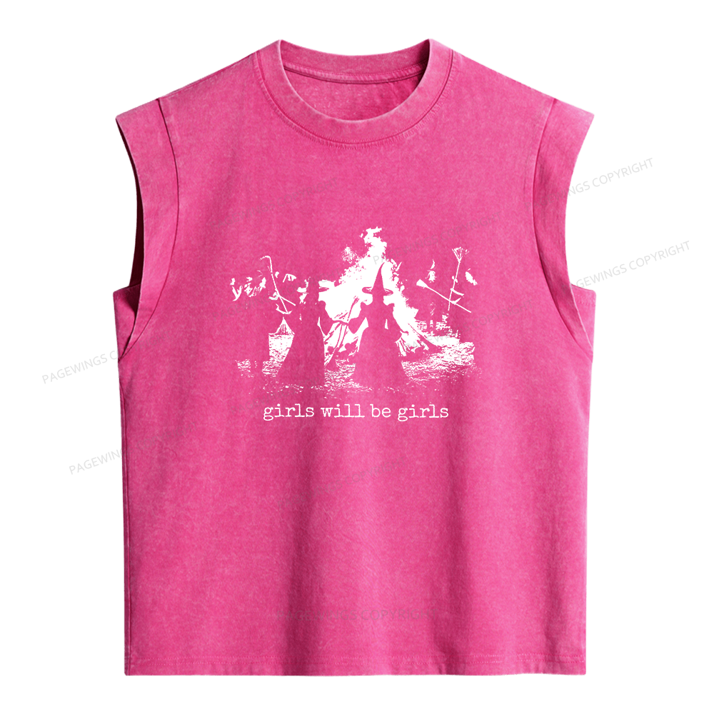 Pagewings Girls Will Be Girls Women's Washed Tank Top