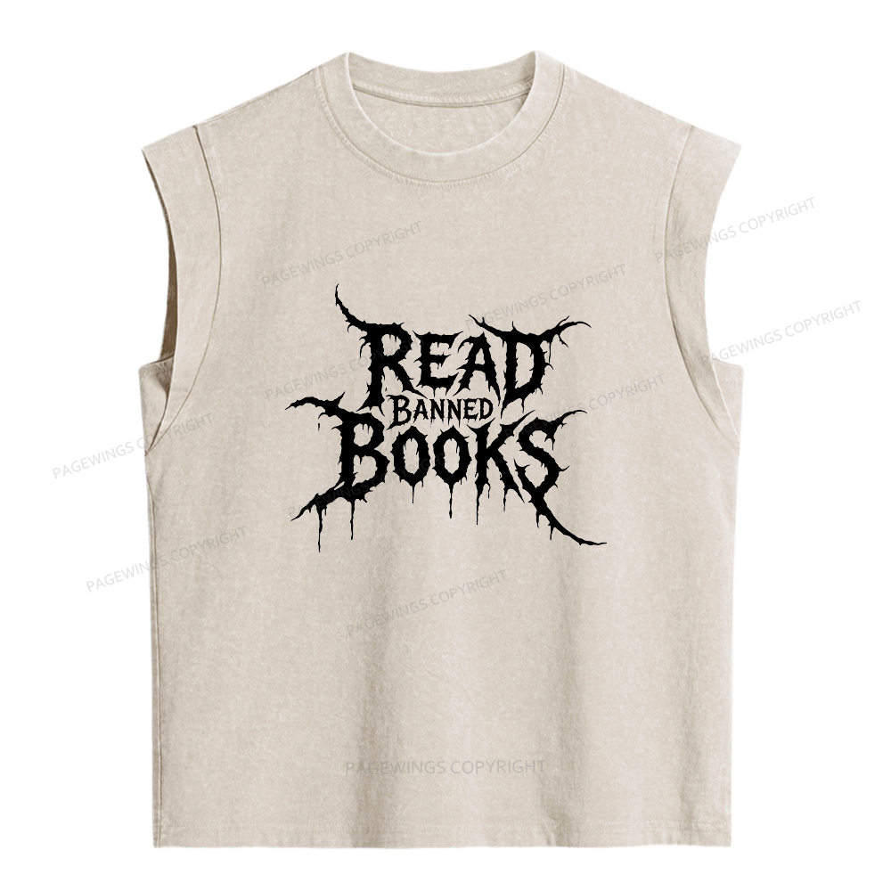 Pagewings Read Banned Books Women's Washed Tank Top