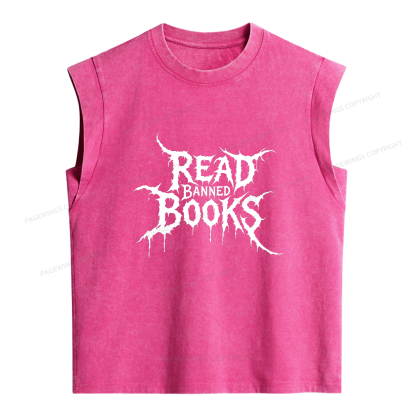 Pagewings Read Banned Books Women's Washed Tank Top