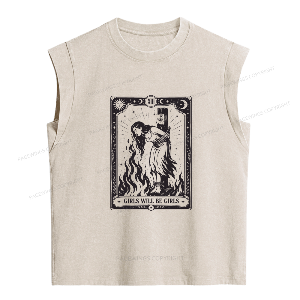 Pagewings Girls Will Be Girls Women's Washed Tank Top