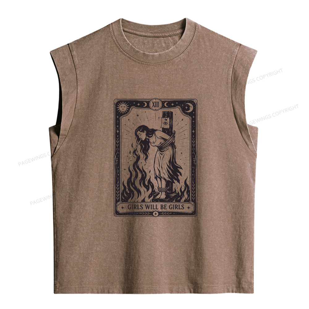 Pagewings Girls Will Be Girls Women's Washed Tank Top