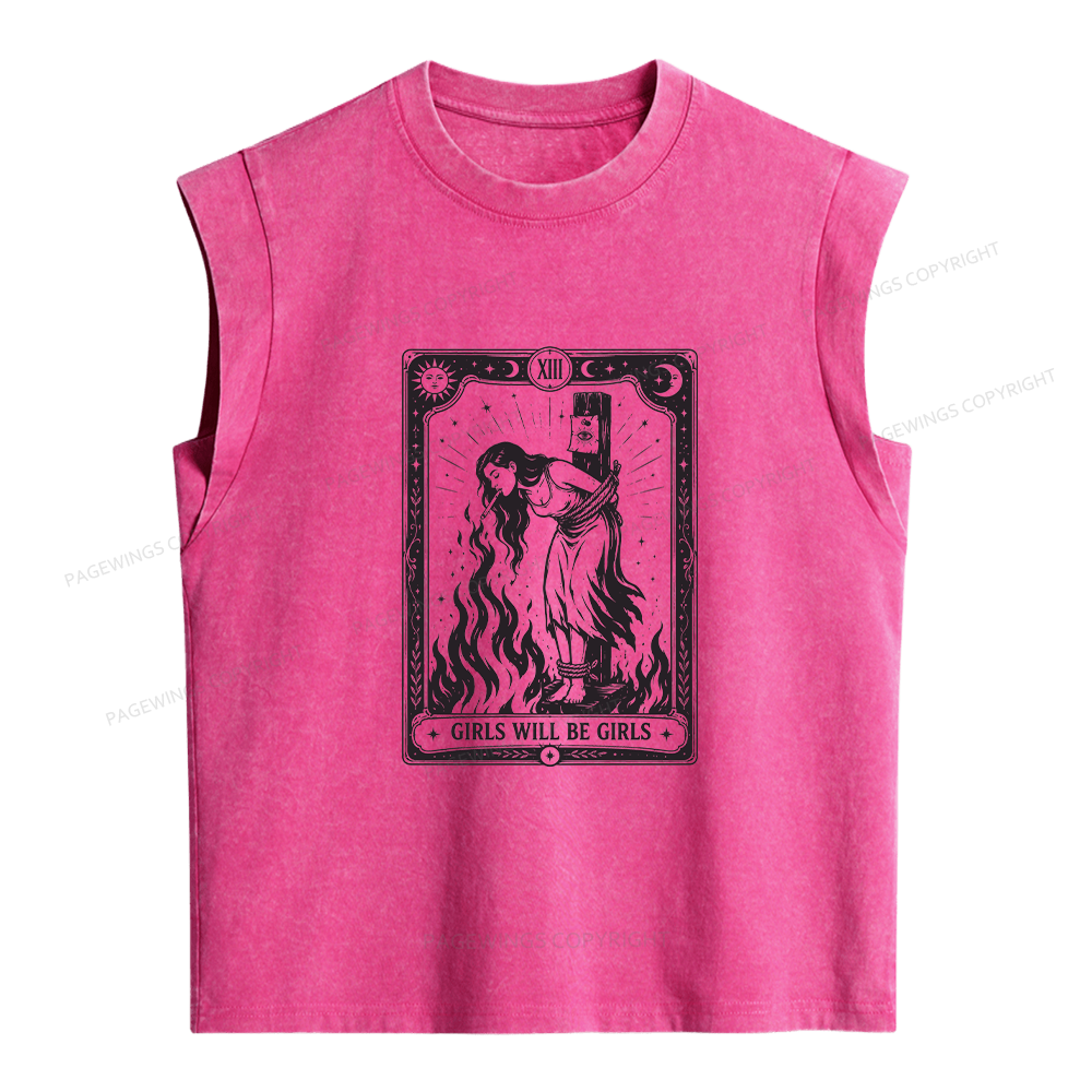 Pagewings Girls Will Be Girls Women's Washed Tank Top