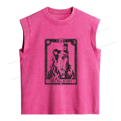 Pagewings Girls Will Be Girls Women's Washed Tank Top