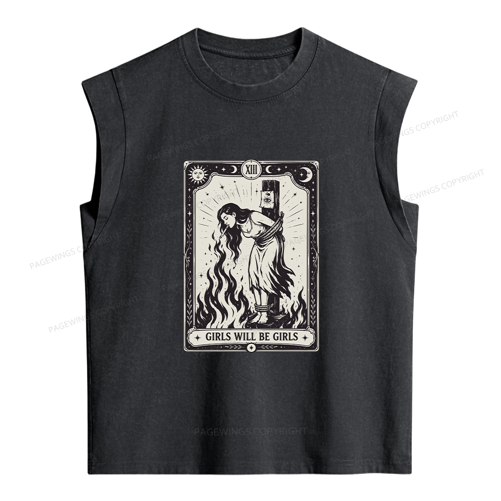 Pagewings Girls Will Be Girls Women's Washed Tank Top