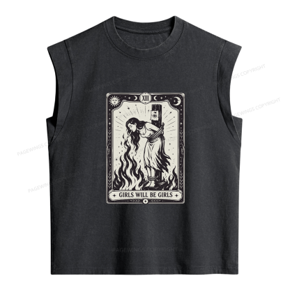 Pagewings Girls Will Be Girls Women's Washed Tank Top