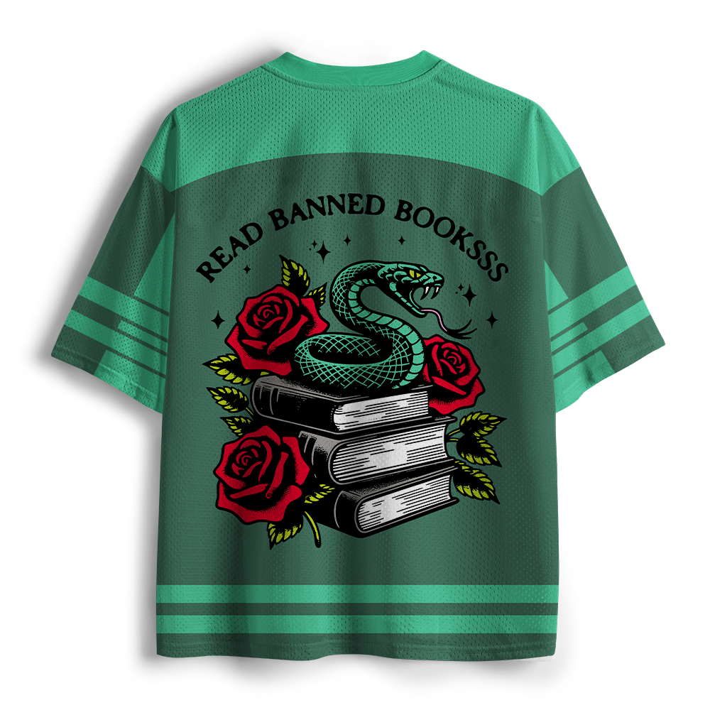 Pagewings Read Banned Booksss Unisex Mesh Jersey