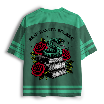 Pagewings Read Banned Booksss Unisex Mesh Jersey
