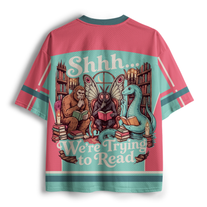 Pagewings We're Trying to Read Unisex Mesh Jersey
