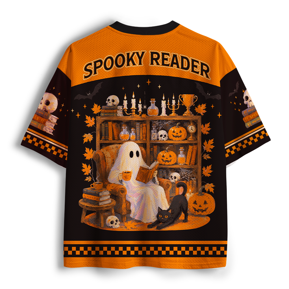 Pagewings Ghosts Love Reading Unisex Mesh Jersey