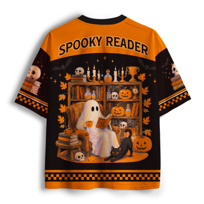 Pagewings Ghosts Love Reading Unisex Mesh Jersey