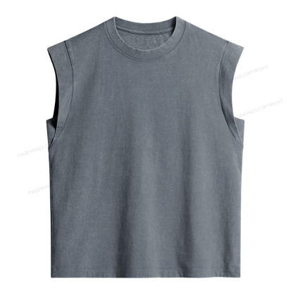 Pagewings Comfortable Solid Color Women's Washed Tank Top