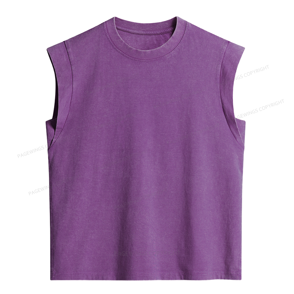 Pagewings Comfortable Solid Color Women's Washed Tank Top