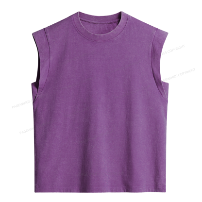 Pagewings Comfortable Solid Color Women's Washed Tank Top