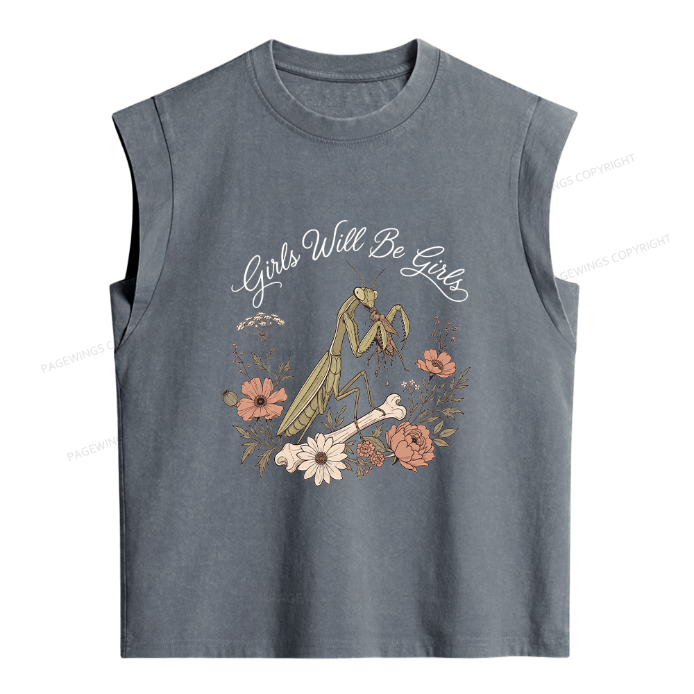 Pagewings Girls Will Be Girls Women's Washed Tank Top
