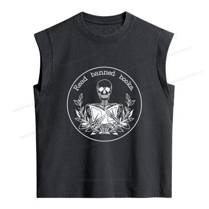 Pagewings Read Banned Books Women's Washed Tank Top