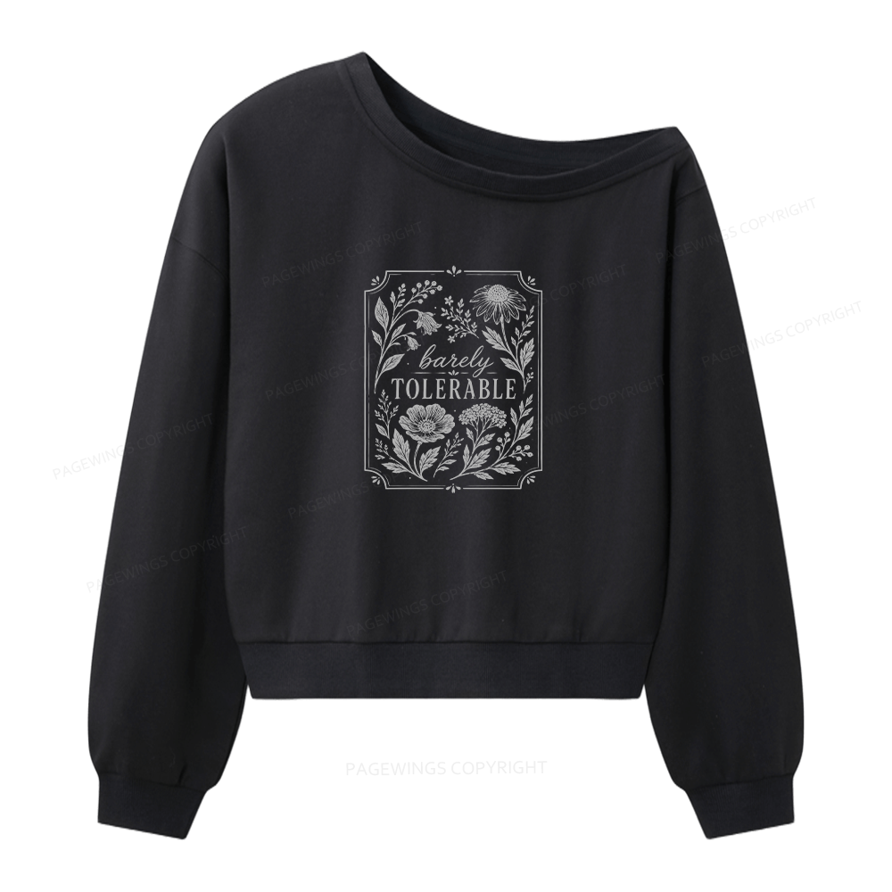 Pagewings Fantasy Bookish Women Off Shoulder Sweatshirt