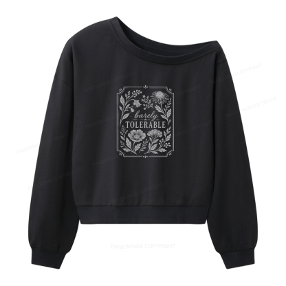 Pagewings Fantasy Bookish Women Off Shoulder Sweatshirt