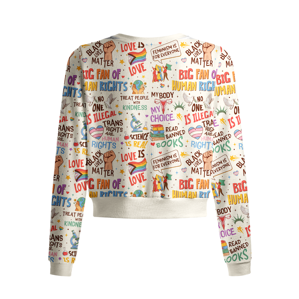 Pagewings Big Fan of Human Rights Cardigan Sweaters