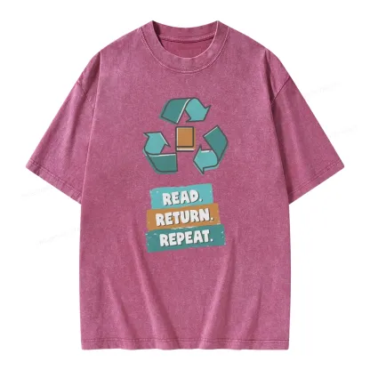 Pagewings Read Return Repeat Unisex Washed T-shirt