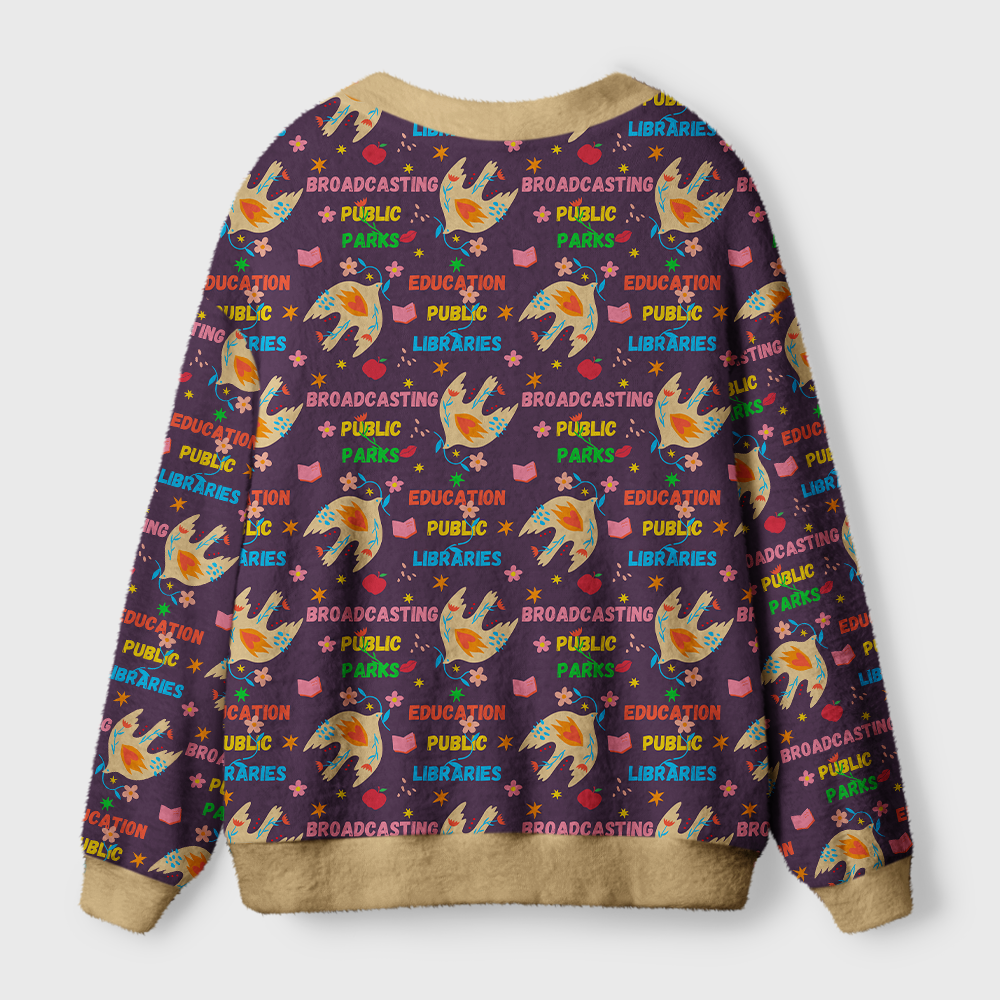 Pagewings Broadcasting Public Parks Light Knit Unisex Cardigan Sweaters