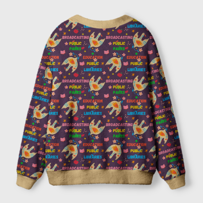 Pagewings Broadcasting Public Parks Light Knit Unisex Cardigan Sweaters