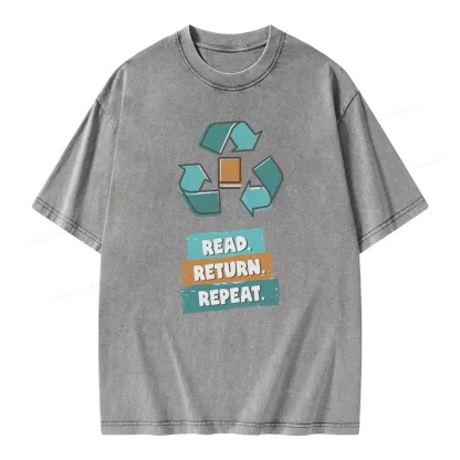 Pagewings Read Return Repeat Unisex Washed T-shirt