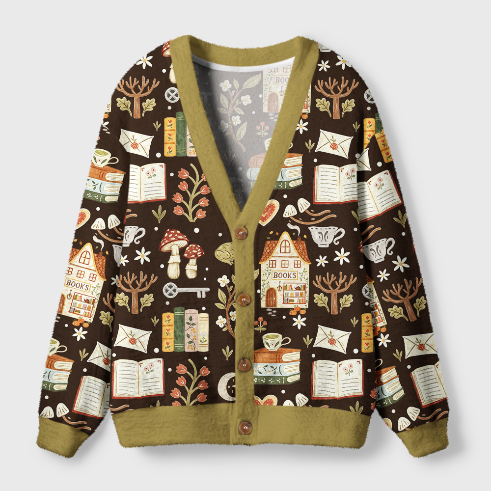 Pagewings Bookish Vibe Light Knit Unisex Cardigan Sweaters