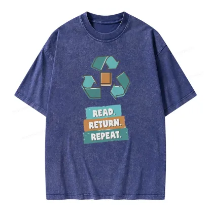 Pagewings Read Return Repeat Unisex Washed T-shirt