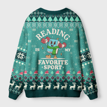 Pagewings Reading Is My Favorite Sport Light Knit Unisex Cardigan Sweaters
