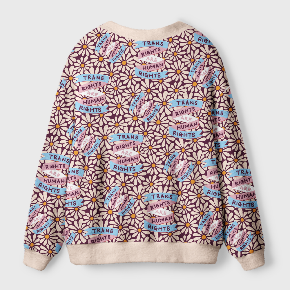 Pagewings Trans Rights Are Human Rights Light Knit Unisex Cardigan Sweaters