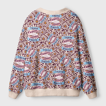 Pagewings Trans Rights Are Human Rights Light Knit Unisex Cardigan Sweaters
