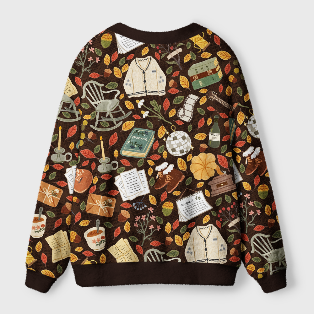 Pagewings Pumpkin Reading Season Light Knit Unisex Cardigan Sweaters