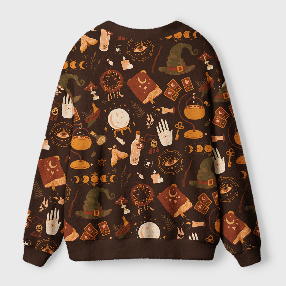 Pagewings Cozy Books And Tea Light Knit Unisex Cardigan Sweaters