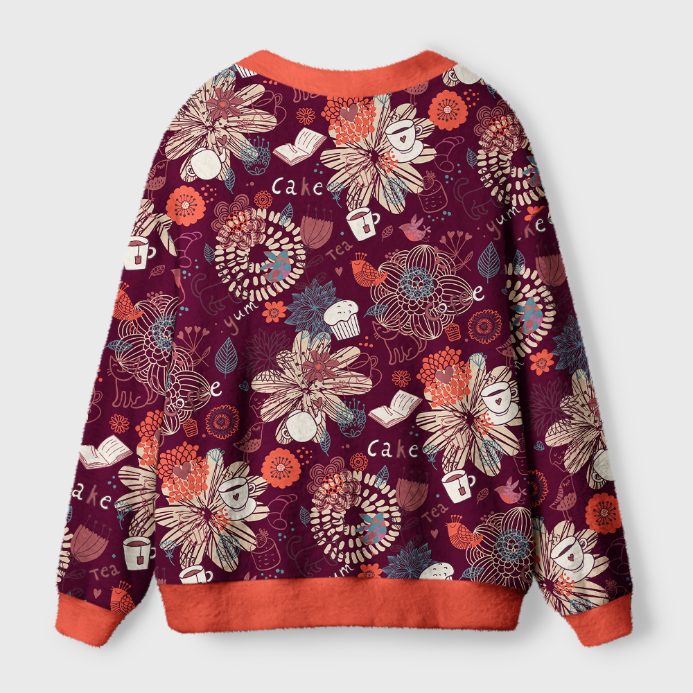 Pagewings Cakes And Books Light Knit UnisexCardigan Sweaters